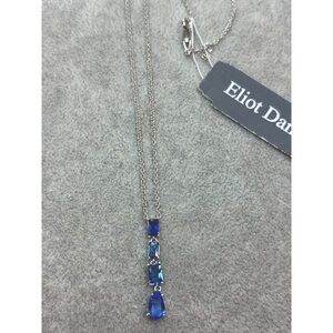 Blue Cubic Zirconia Sapphire Drop Pendant Elliot Danori
